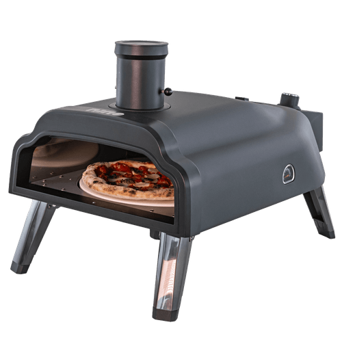 Forno de Pizza Nino a Gás ou Pellet com Pedra Redonda e Chaminé CFBM PO-350 RC GP