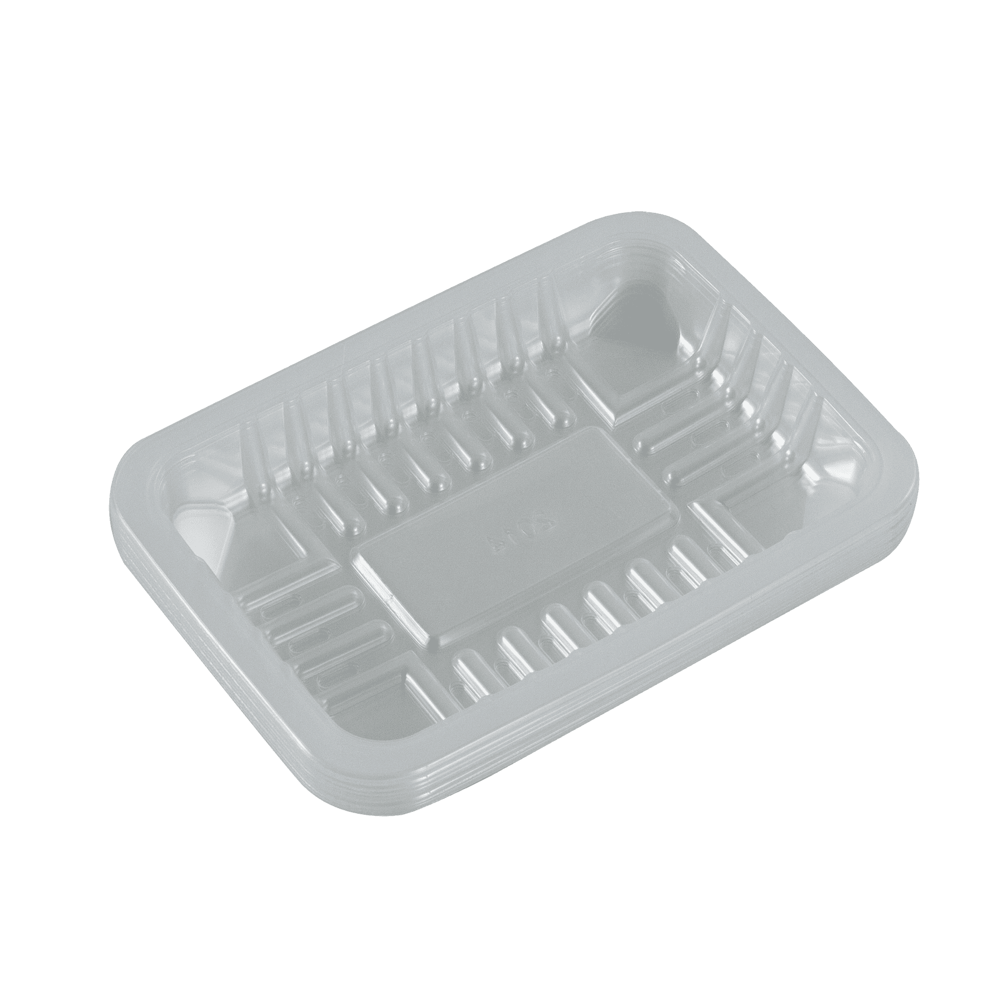 Bandeja Plástica Transparente 400ml 20x14x2,5cm - 10 Unidades - Cetro