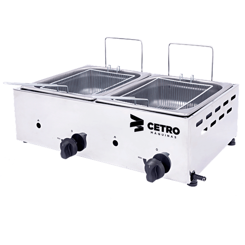 Fritadeira Profissional Cetro Inox 2 Cubas 9,6L - Gás e Óleo