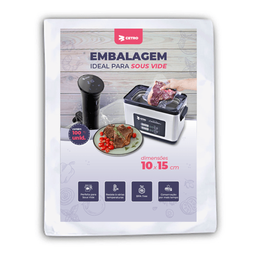 Embalagem Sous Vide 10x15 - 100 Unidades