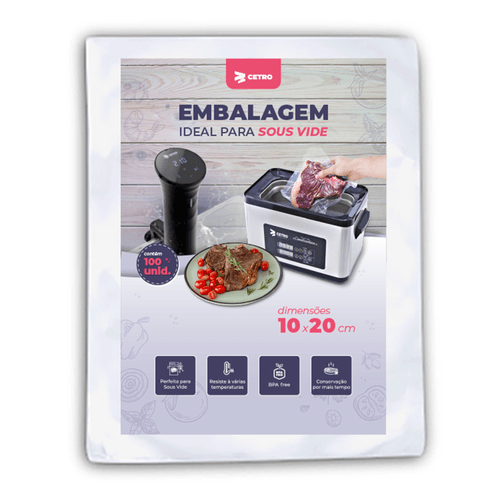 Embalagem Sous Vide 10x20 - 100 Unidades