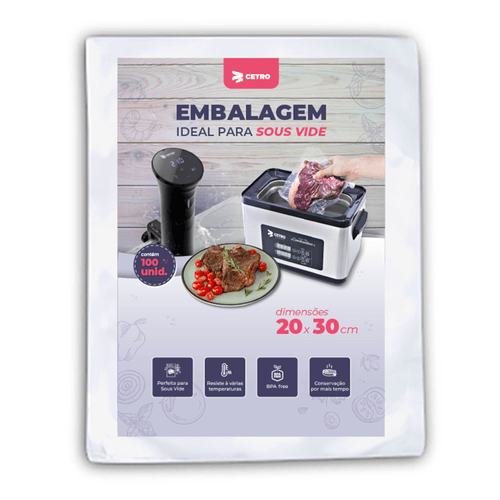 Embalagem Sous Vide 20x30 - 100 Unidades