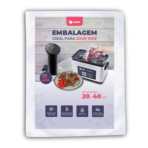 Embalagem Sous Vide 20x40 - 100 Unidades