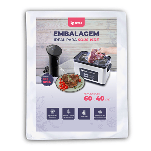 Embalagem Sous Vide 60x40 - 100 Unidades