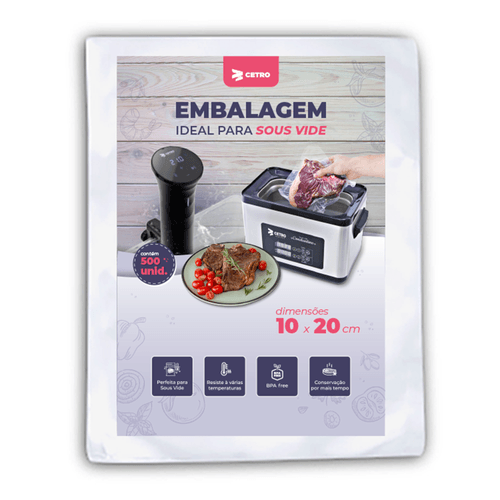 Embalagem Sous Vide 10x20 - 500 Unidades