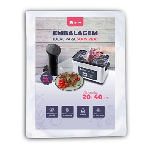 Embalagem Sous Vide 20x40 - 500 Unidades