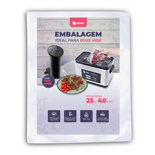 Embalagem Sous Vide 25x40 - 500 Unidades