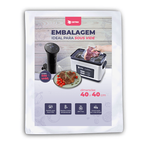 Embalagem Sous Vide 40x40 - 500 Unidades