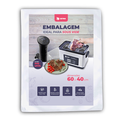 Embalagem Sous Vide 60x40 - 500 Unidades