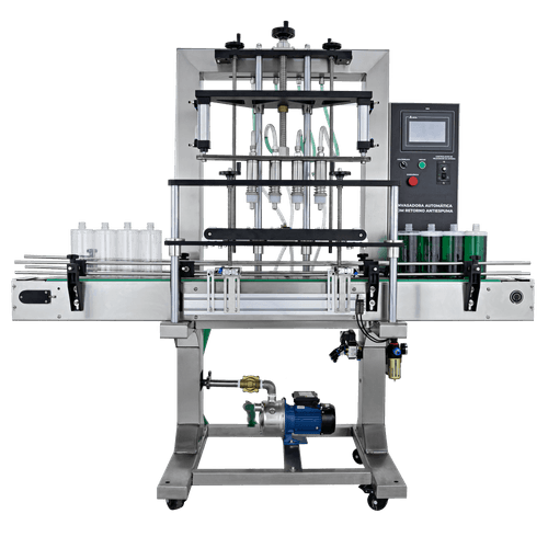 Envasadora Automática por Bomba de 4 Bicos com Retorno Antiespuma em Inox 316 CAFM GP-5000 4NAF SS316