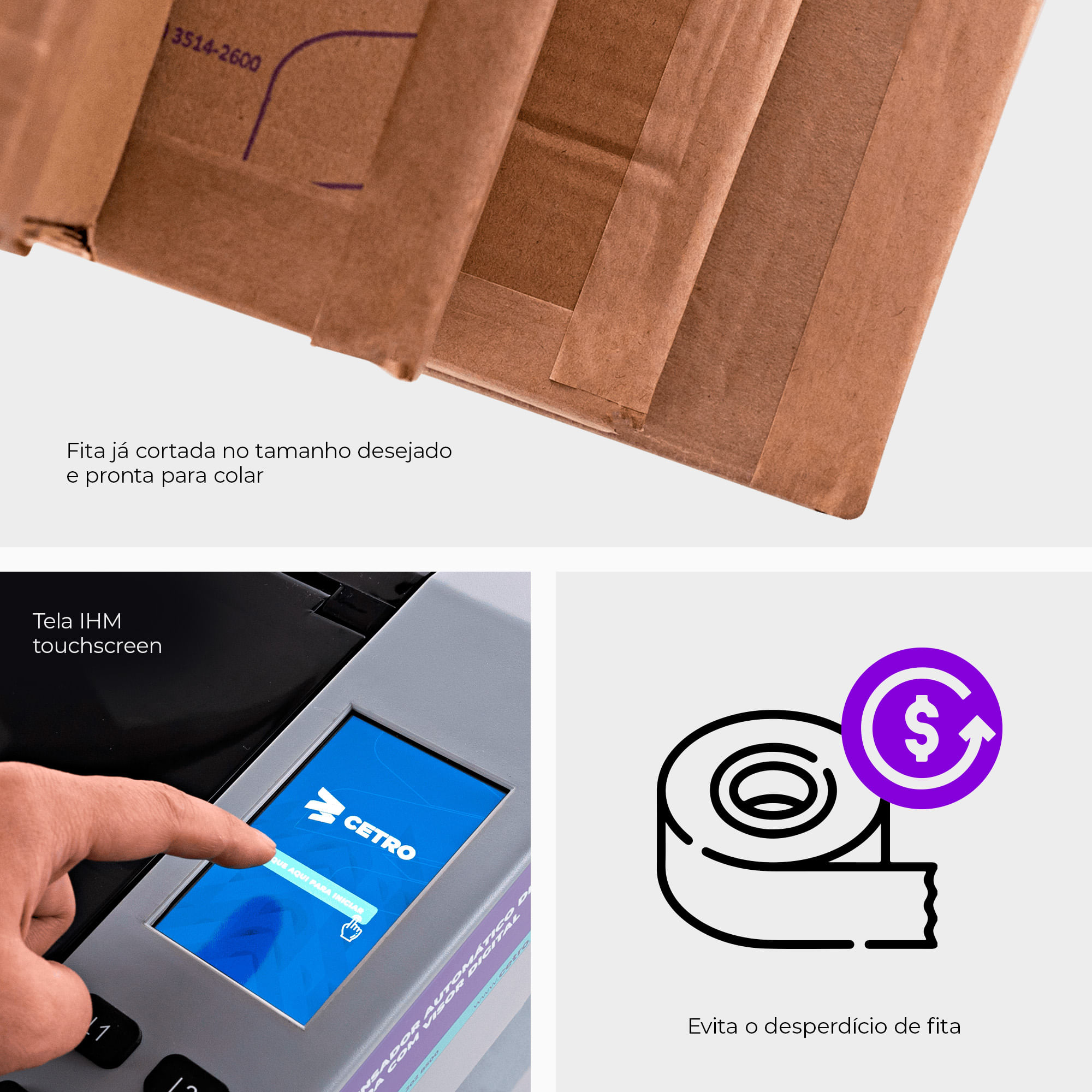 Dispensador Automático de Fita Gomada com Visor Digital CASM GT - Cetro