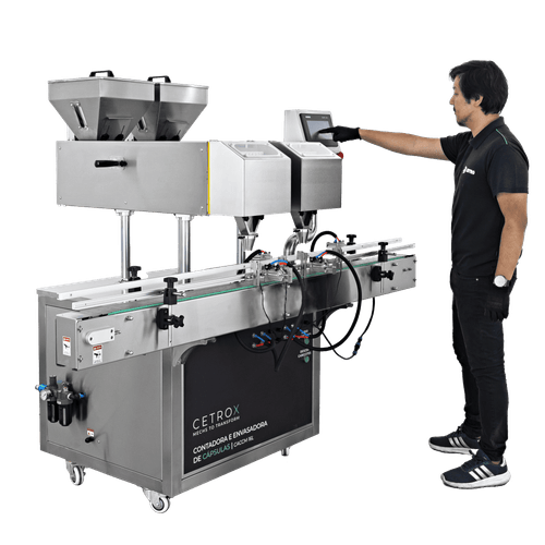 Contadora e Envasadora de Cápsulas e Gummys Automática em Linha CACCM 16L