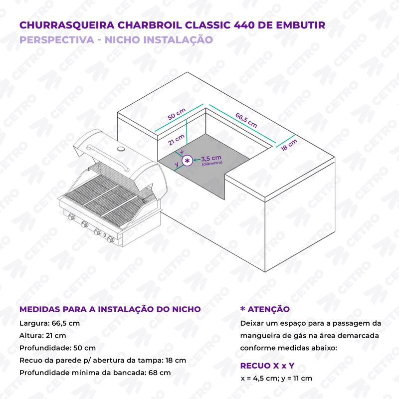 Churrasqueira-Charbroil-Classic-440-de-Embutir