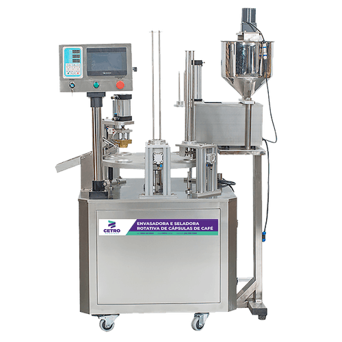 Envasadora e Seladora Rotativa de Cápsulas de Café