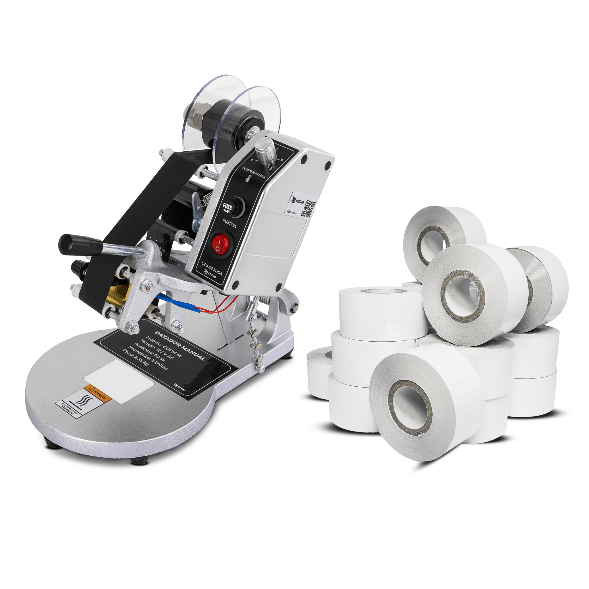 Datador Manual + 10 Fitas Datadoras Brancas - 110V - imagem 1