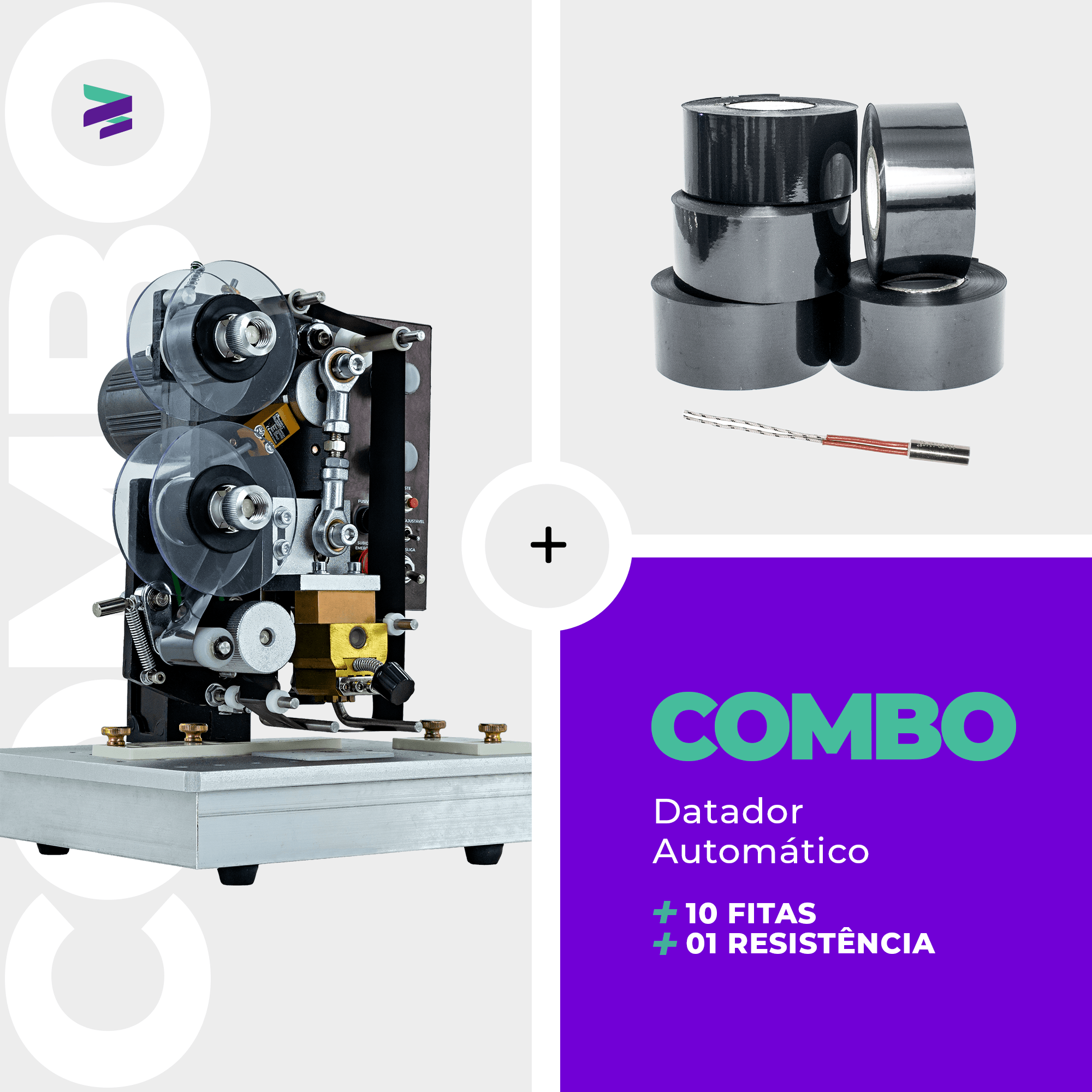 Datador Automático + 10 Fitas Datadoras + 1 Resistência Reserva - Cetro