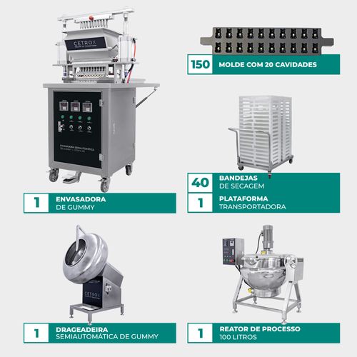 Linha para Produção de Gummy Semiautomática Completa