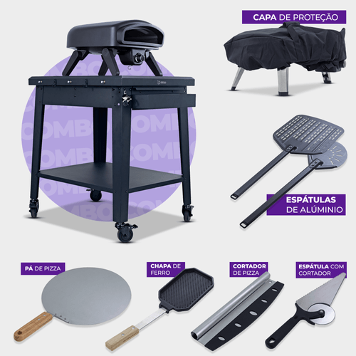 Forno de Pizza Nino CFBM PO-355 S G com Mesa e Acessórios