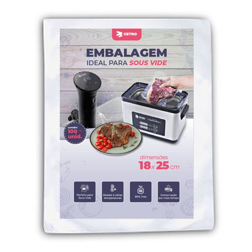 Embalagem Sous Vide 18x25 - 100 Unidades