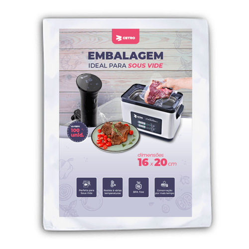 Embalagem Sous Vide 16x20 - 100 Unidades