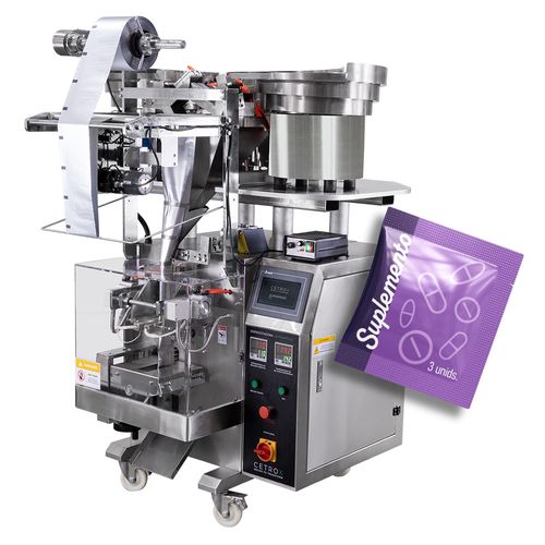 Empacotadora Automática de Sachês com 3 Panelas Vibratórias para Cápsulas e Comprimidos CAPM 300 3S VF3