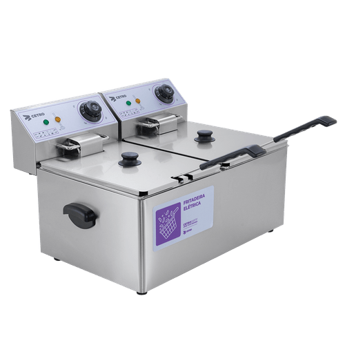 Fritadeira Elétrica com 2 Cubas 8 Litros CFFM EF-8L 2T - 110V