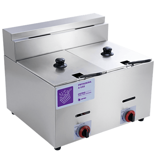 Fritadeira a Gás com 2 Cubas 6 Litros CFFM GF-6L 2T