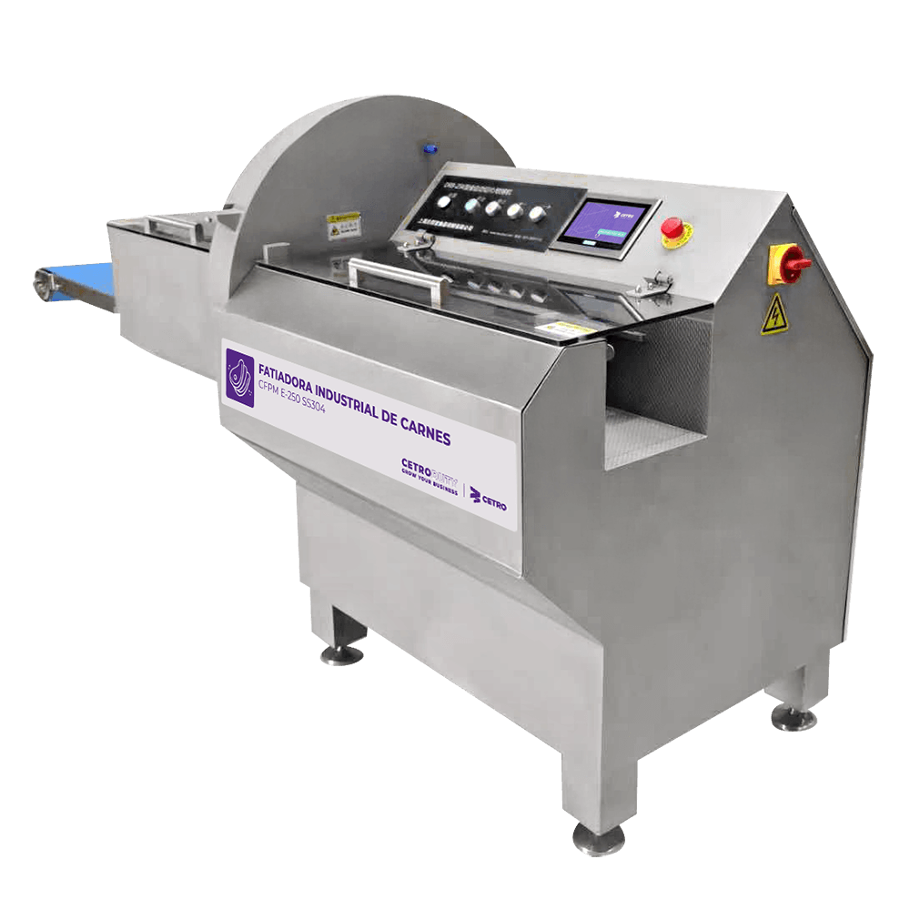 Fatiadora Industrial de Carnes 1-36 mm em Inox 304 com Esteira e Proteções CFPM E-250 SS304 - imagem 1