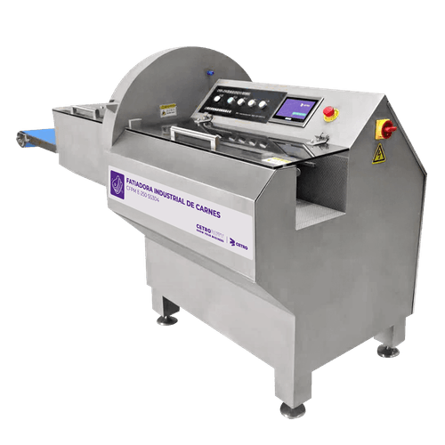 Fatiadora Industrial de Carnes 1-36 mm em Inox 304 com Esteira e Proteções CFPM E-250 SS304