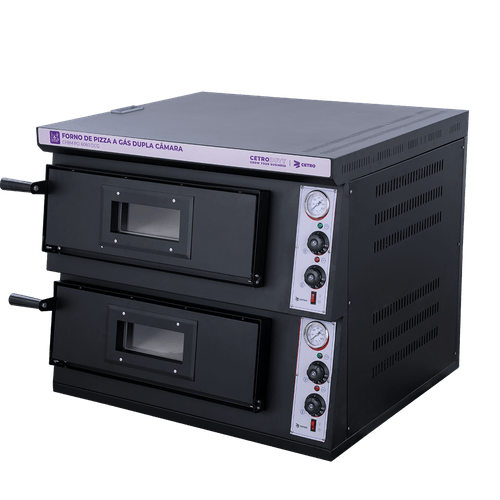 Forno de Pizza a Gás Dupla Câmara Preto CFBM PO-6060 DCG - 220V