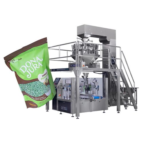 Empacotadora Rotativa Multicabeçote com 14 Balanças para Embalagens Pré-Formadas CAPM 200 PR W-14000