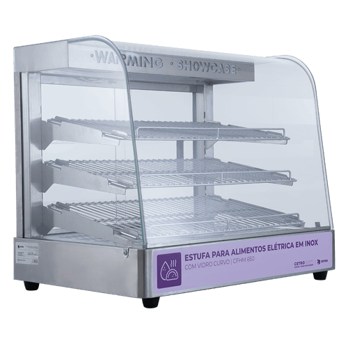 Estufa para Alimentos Elétrica em Inox com Vidro Curvo CFHM 650 - 110V
