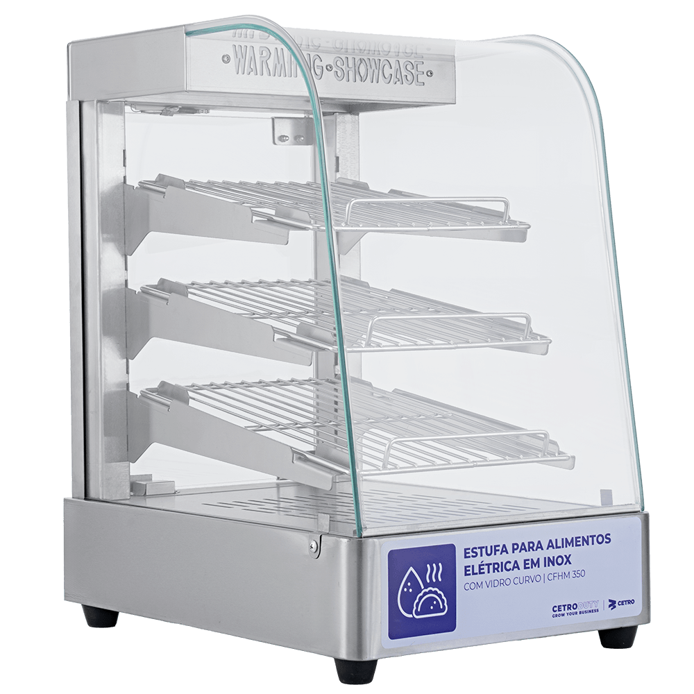 Estufa para Alimentos Elétrica em Inox com Vidro Curvo CFHM 350 - 220V ...